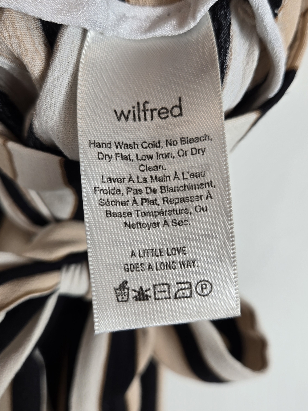 Aritiza Wilfred Faun Small Palazzo Pant High-Rise Wide Leg Striped Front Tie - Picture 8 of 8